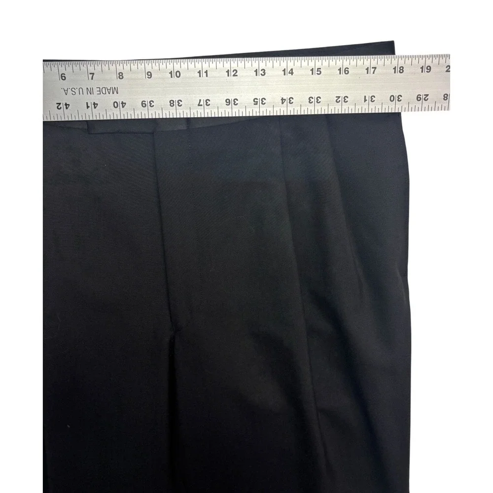 vtg Y2K Jones New York 43S 36x32 Black Tuxedo 2pc Pant Suit Wool Satin Formal